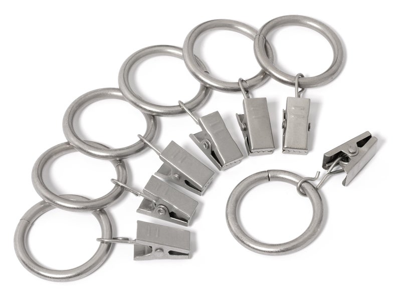 Iron Metal Curtain Clip Rings 1 Inch Interior Diameter  Set of 20 (Nickel  20)